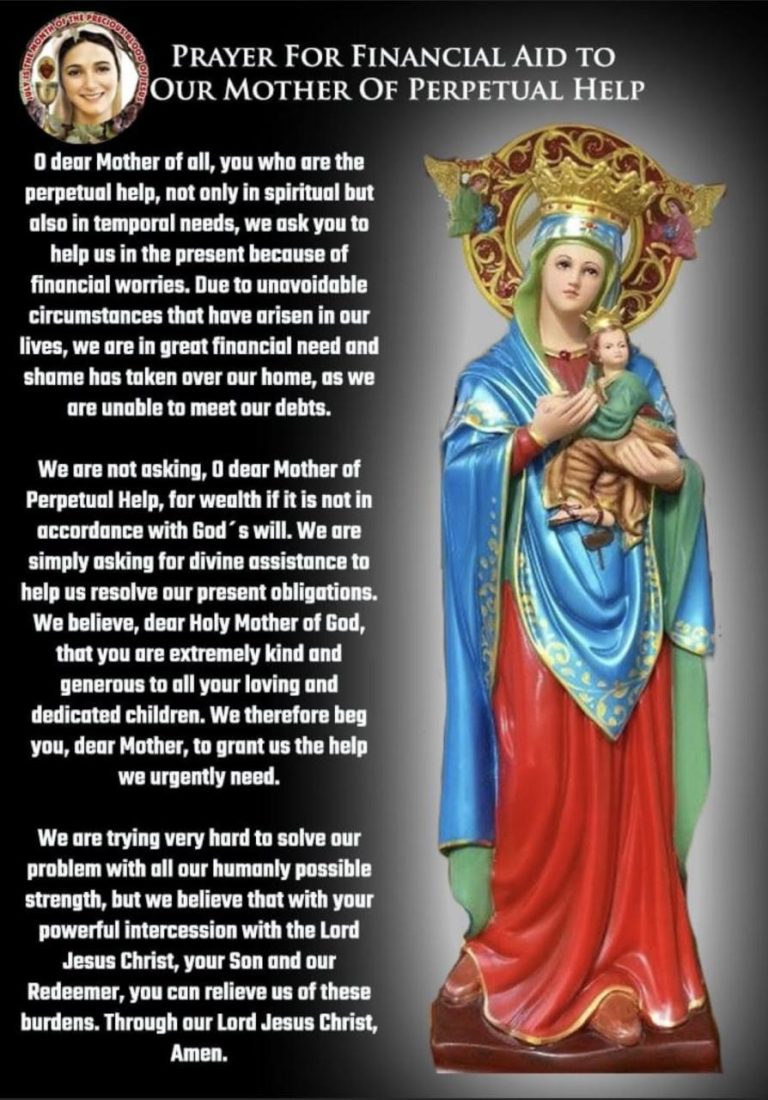Preghiera Miracolosa Per Aiuto Finanziario a Nostra Madre Del Perpetuo Soccorso